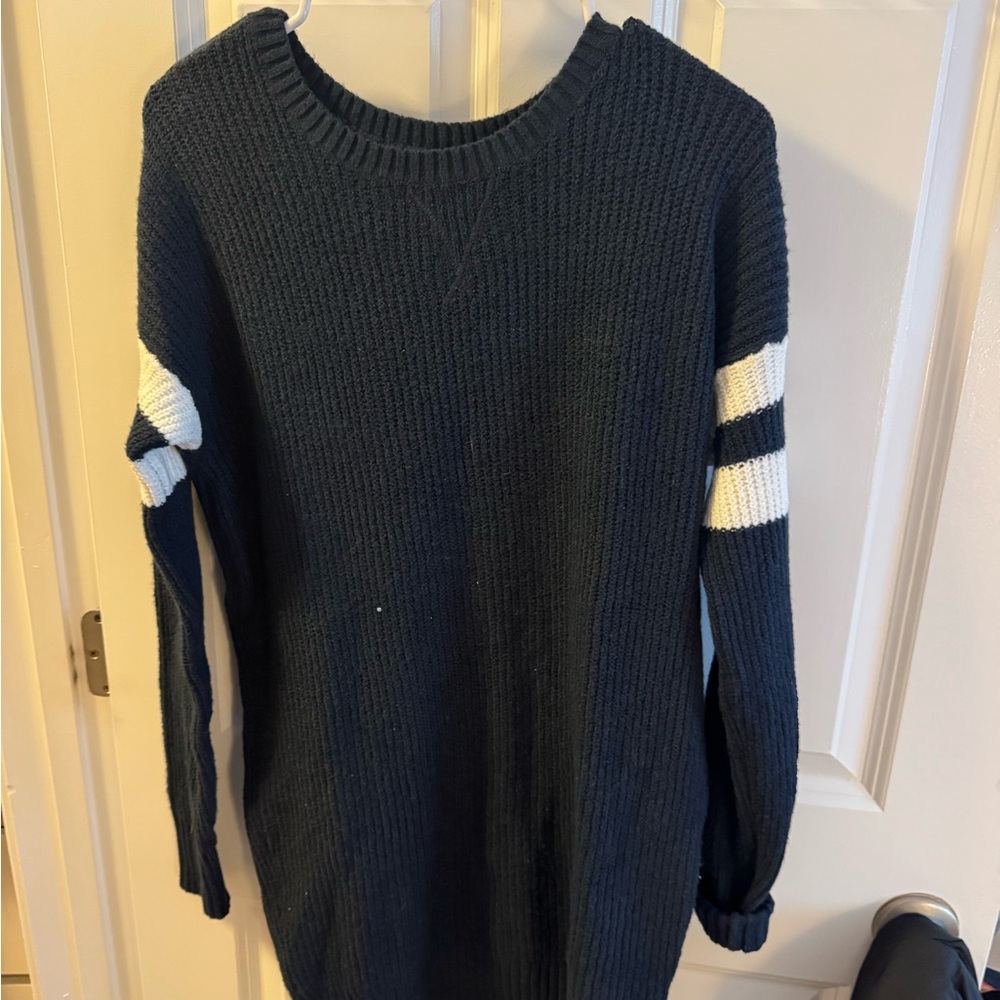 Hollister Dark Blue Textured Knit Sweater